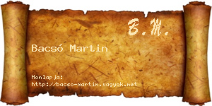 Bacsó Martin névjegykártya
