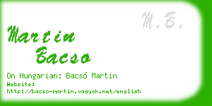 martin bacso business card