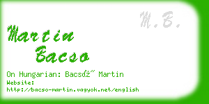 martin bacso business card